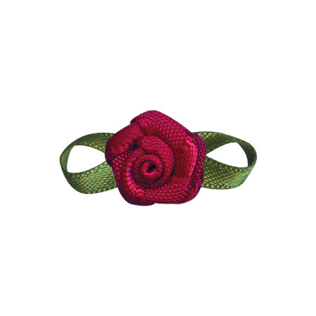 Flower Foliage Single Face Satin Bow (20pcs)