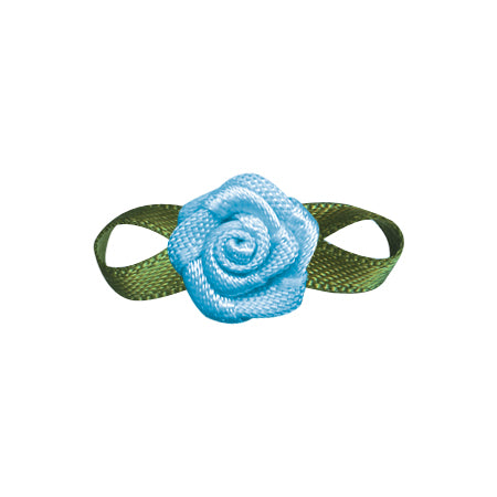 Flower Foliage Single Face Satin Bow (20pcs)