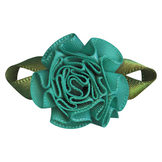 Single‑Face Satin Bow with Foliage Flower Accent (20 PCS)