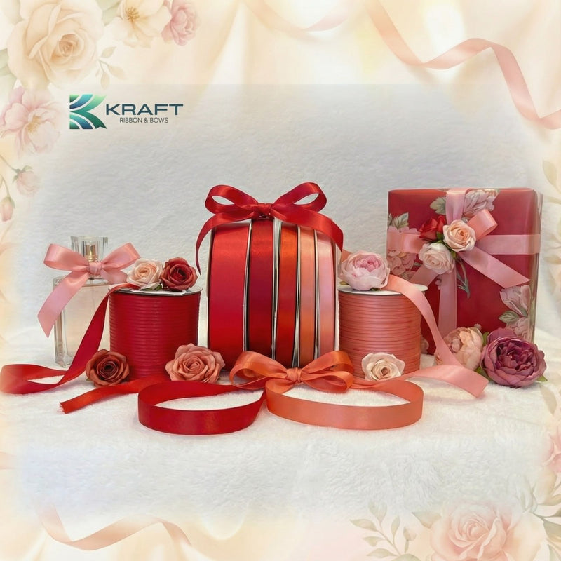 PREMIUM DOUBLE FACE SATIN RIBBON RED SERIES