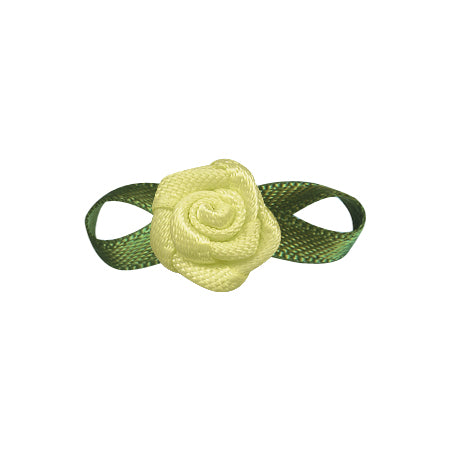 Flower Foliage Single Face Satin Bow (20pcs)