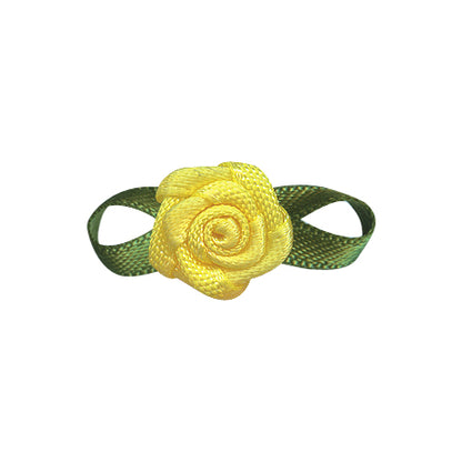 Flower Foliage Single Face Satin Bow (20pcs)