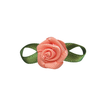 Flower Foliage Single Face Satin Bow (20pcs)
