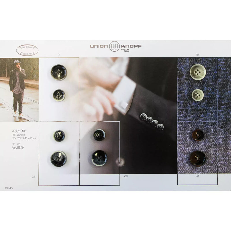 Polyester four-hole button 15mm