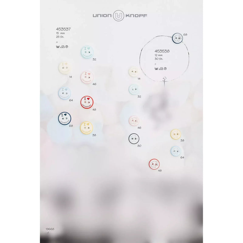 Polyester two-hole button Elephant 12mm