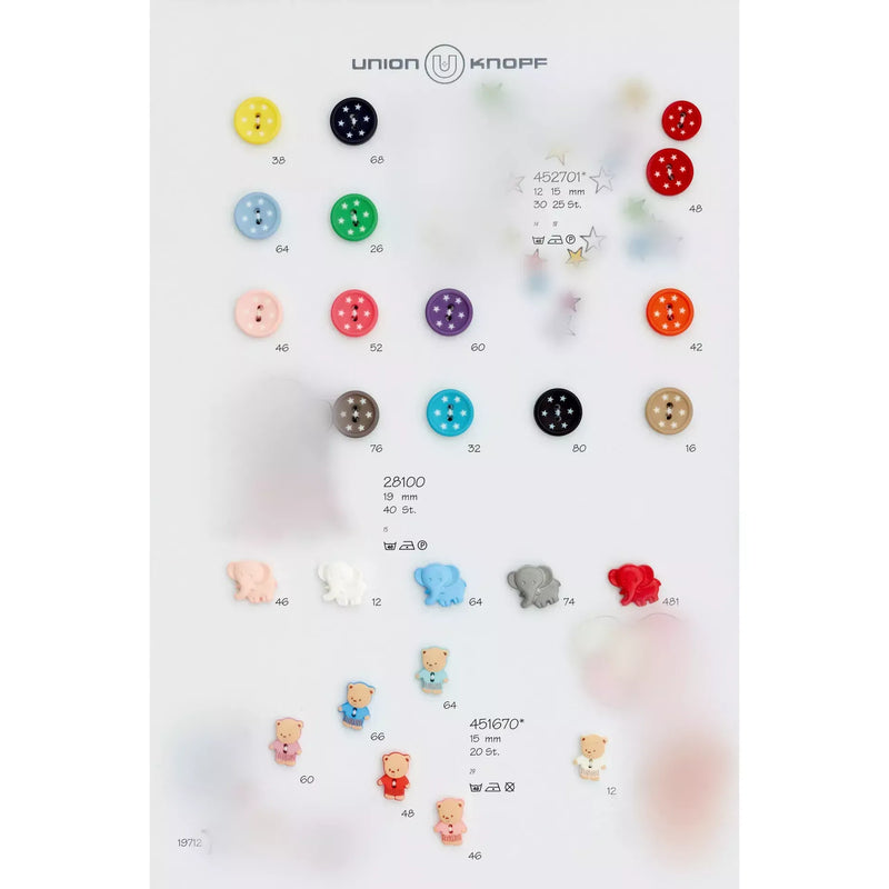 Polyester two-hole button 12mm