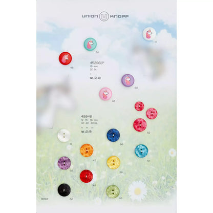 Polyester button Unicorn shank 18mm