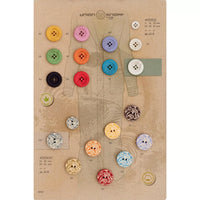 Hemp/polyester button, 4-holes, recycled, 18mm