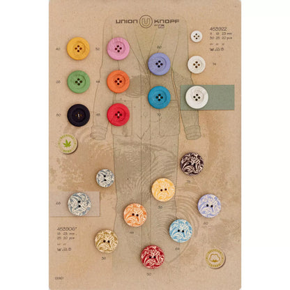 Hemp/polyester button, 4-holes, recycled, 18mm