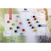 Polyester button 2-holes Flower, 12mm 15MM