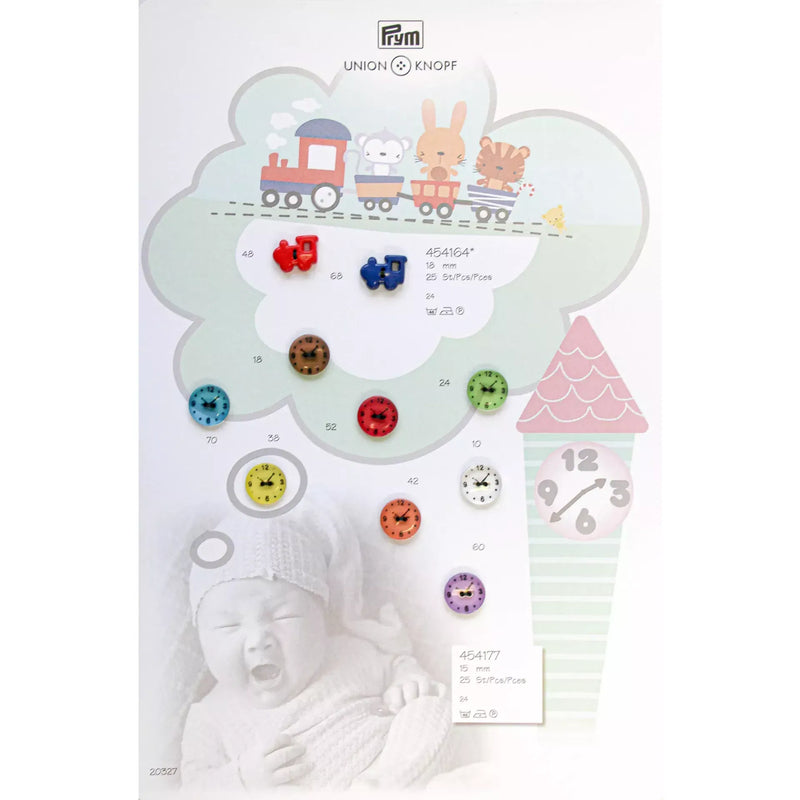Polyester button 2-holes Clock, 15mm