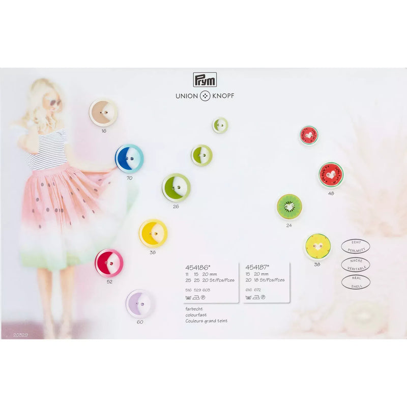 Mother of Pearl button 2-holes 15mm,20mm