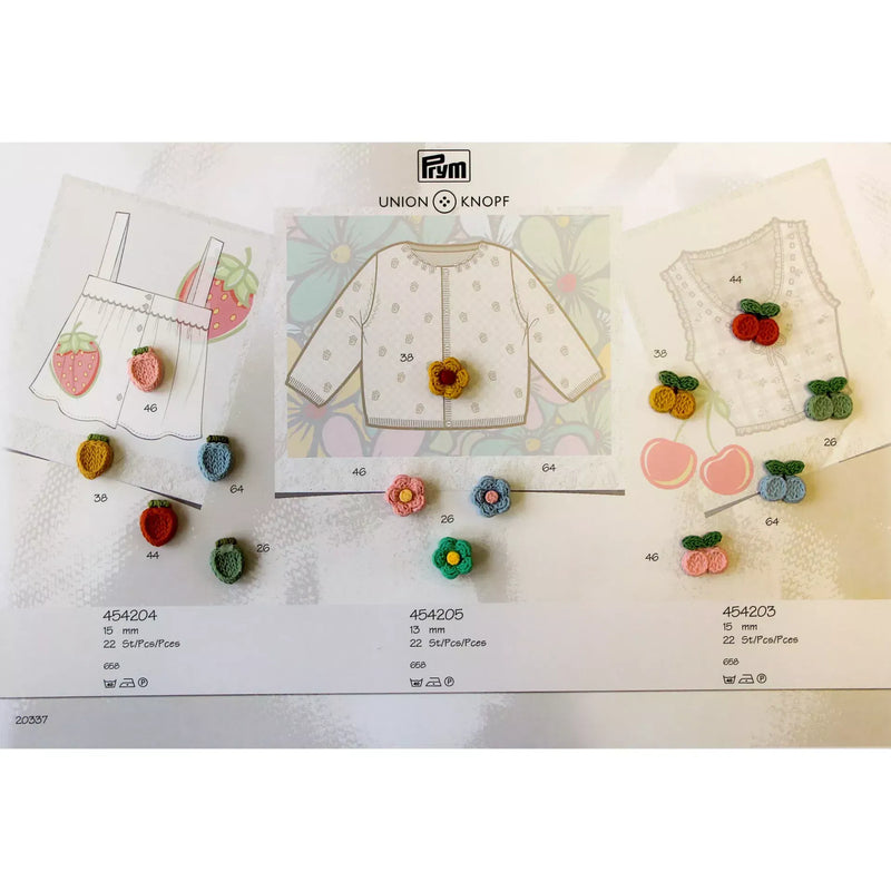 Polyester button shank, Flower, 13mm
