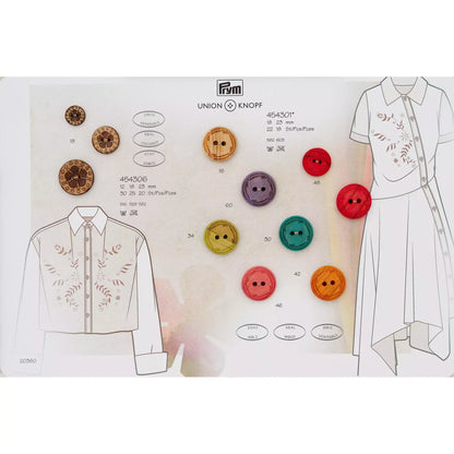 Wood button 2-holes, 18mm