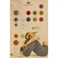 Coffee/Polyester button 2-holes 15mm, 20mm, 25mm