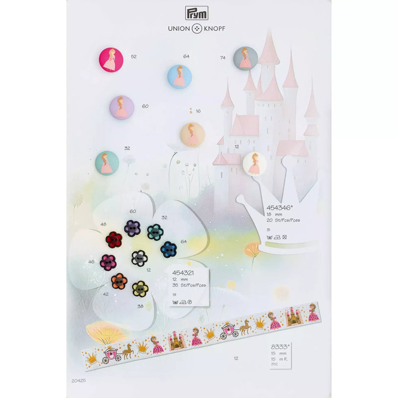 Polyester button 2-holes Flower 12mm