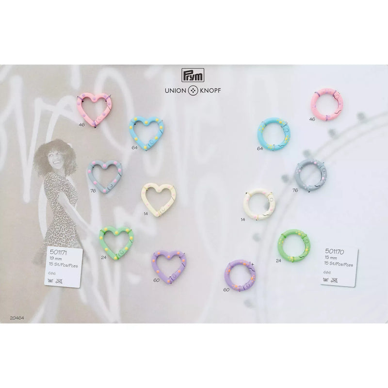 Snap hook Heart with dots 19mm