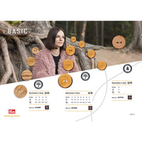 Wood two-hole button 12mm to 25mm