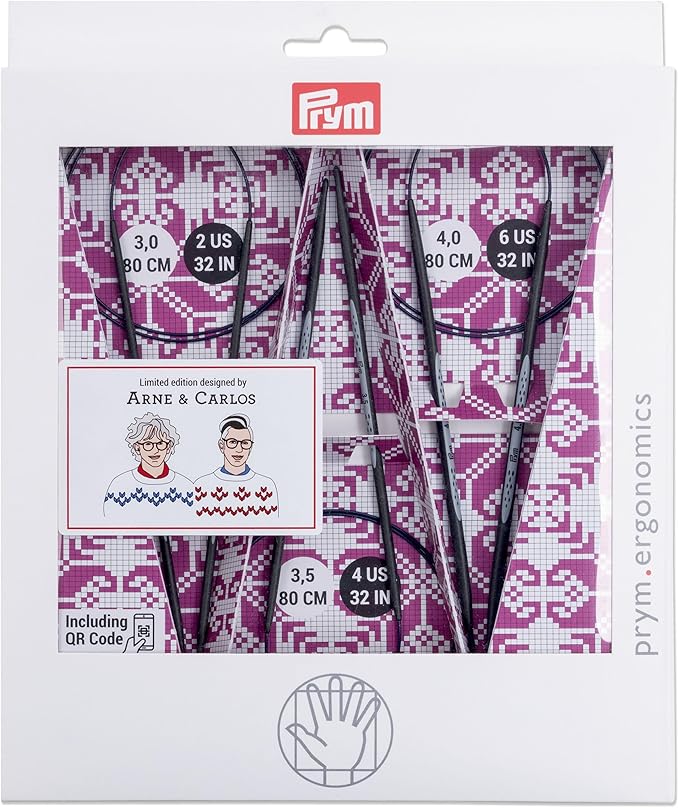 Prym Arne & Carlos Edition Circular Knitting Needle Set Carbon, 3.0-4.0 mm