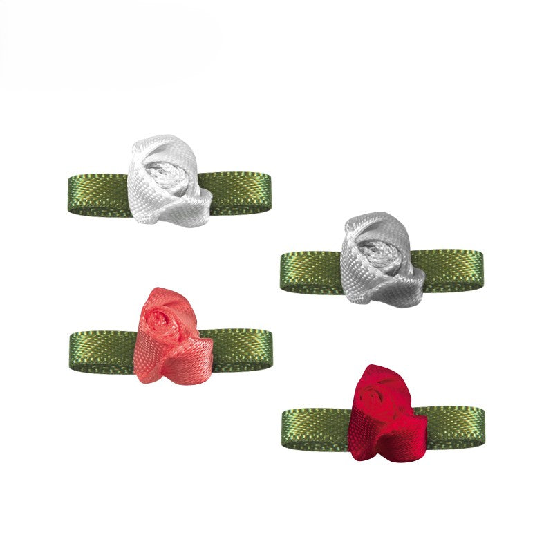Ribbon Bow with Flower Foliage small(10PCS)