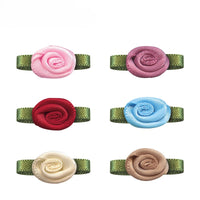 Ribbon Bow Foliage Flower With Single Face Satin  (10PCS)