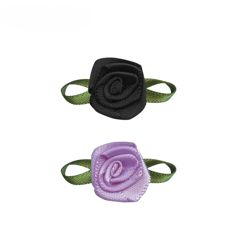 Satin Bow with Flower Foliage (20pcs)