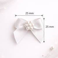 Elegant Satin Pearl Center Bow