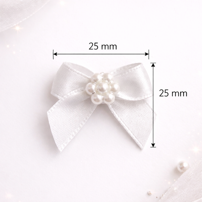 Elegant Satin Pearl Center Bow