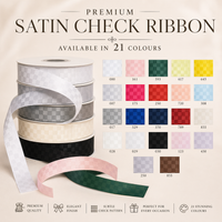 Premium Satin Check Ribbon 25MM