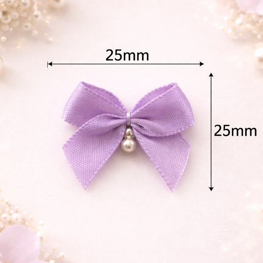 Premium Handcrafted Satin Bow with Pearl Accent