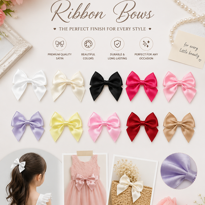 Satin Ribbon Hair Bow (20pcs)