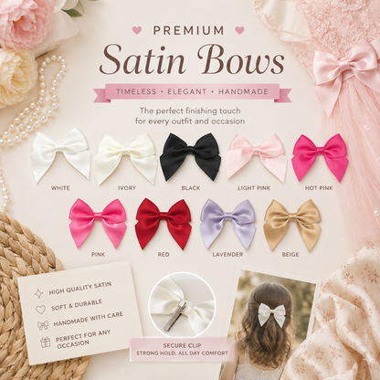 Mini Satin Ribbon Hair Bow(20pcs)