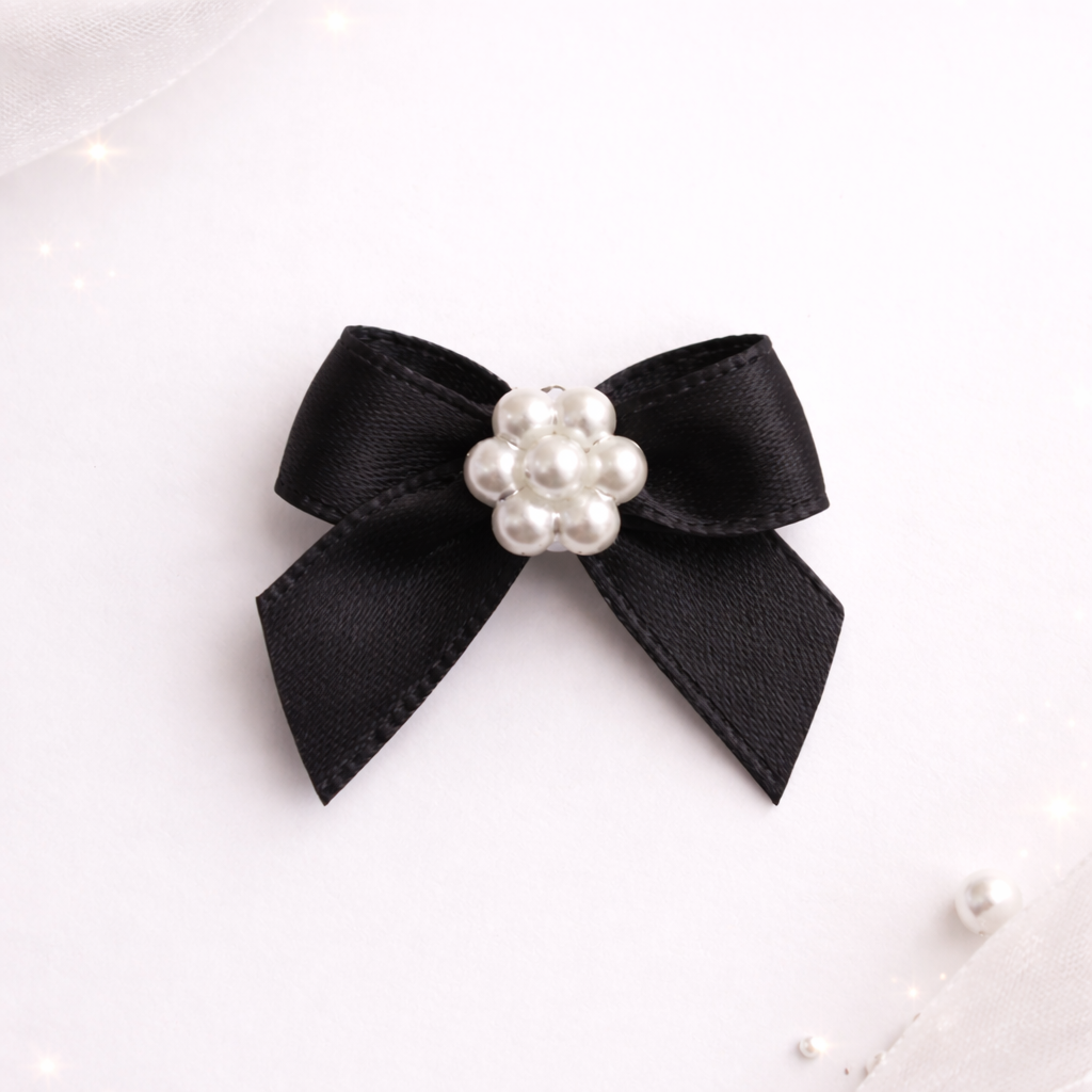 Elegant Satin Pearl Center Bow