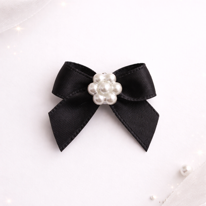 Elegant Satin Pearl Center Bow