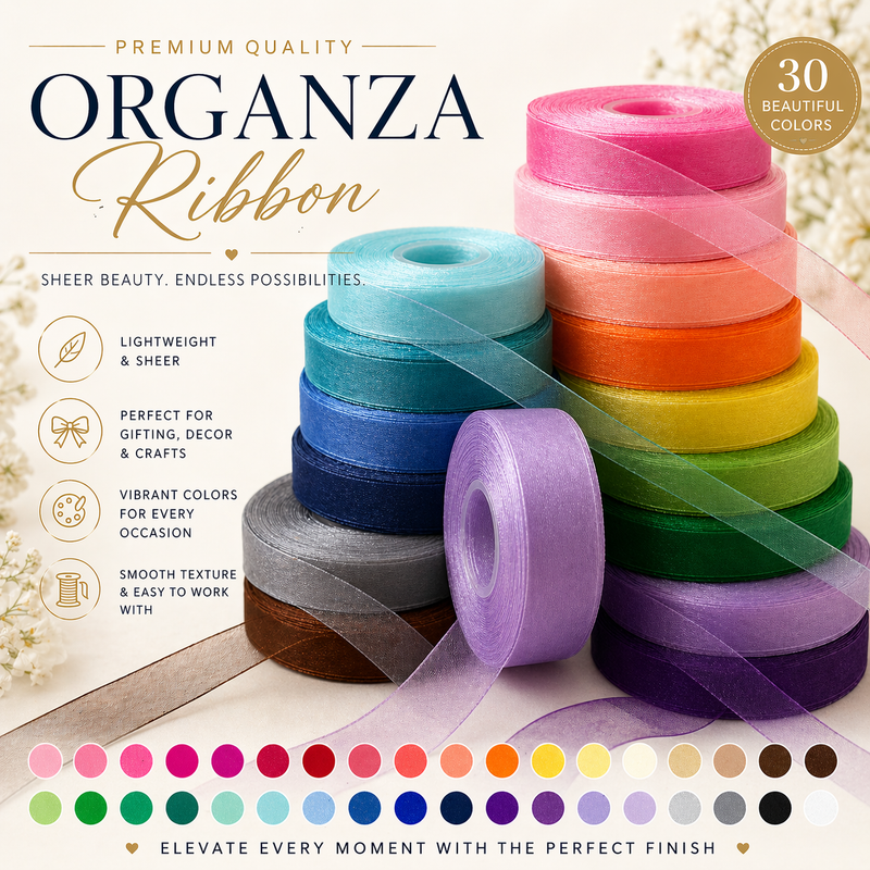 38mm Premium organza ribbon size