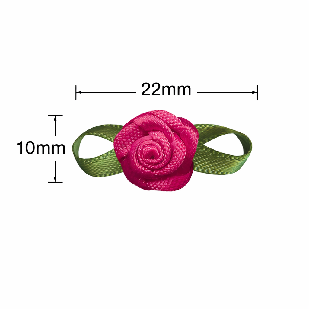 Flower Foliage Single Face Satin Bow (20pcs)