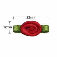 Ribbon Bow Foliage Flower With Single Face Satin  (10PCS)