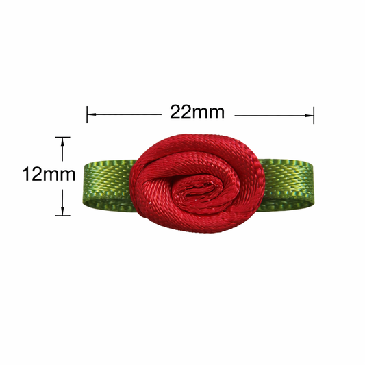 Ribbon Bow Foliage Flower With Single Face Satin  (10PCS)