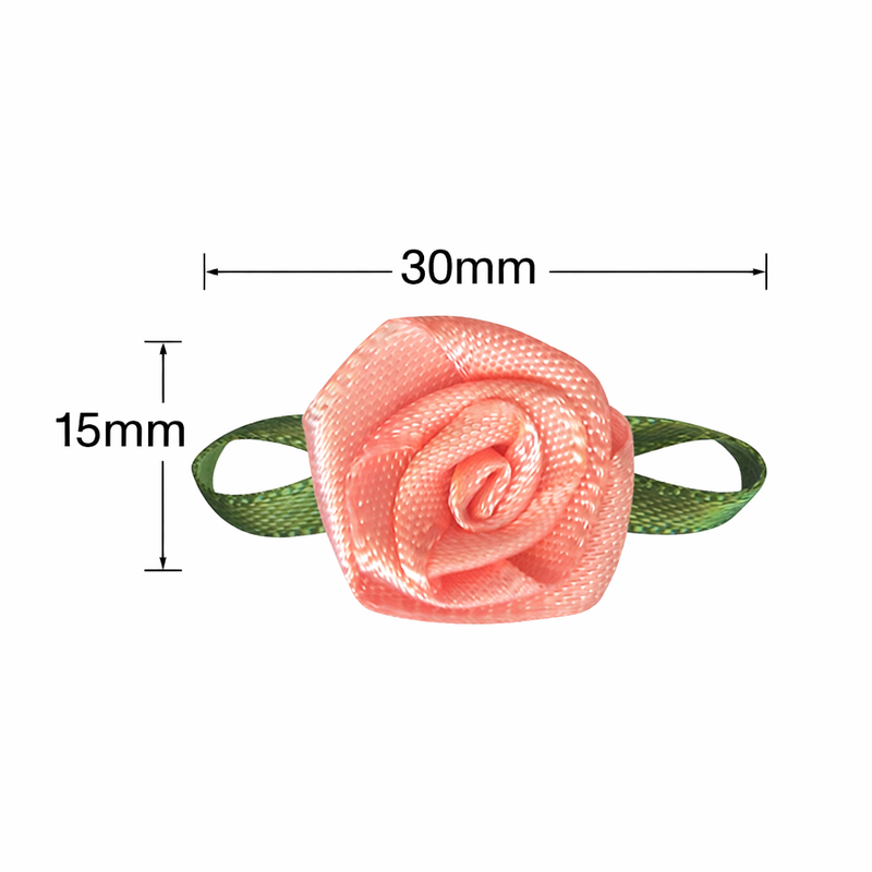 Satin Bow with Flower Foliage (10pcs)