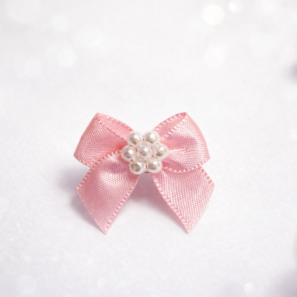 Elegant Satin Pearl Center Bow