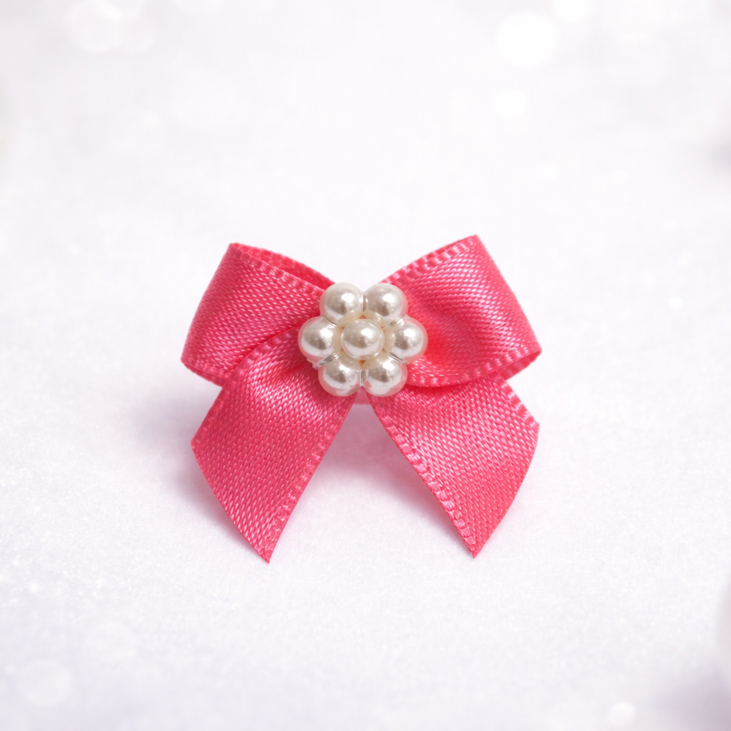 Elegant Satin Pearl Center Bow