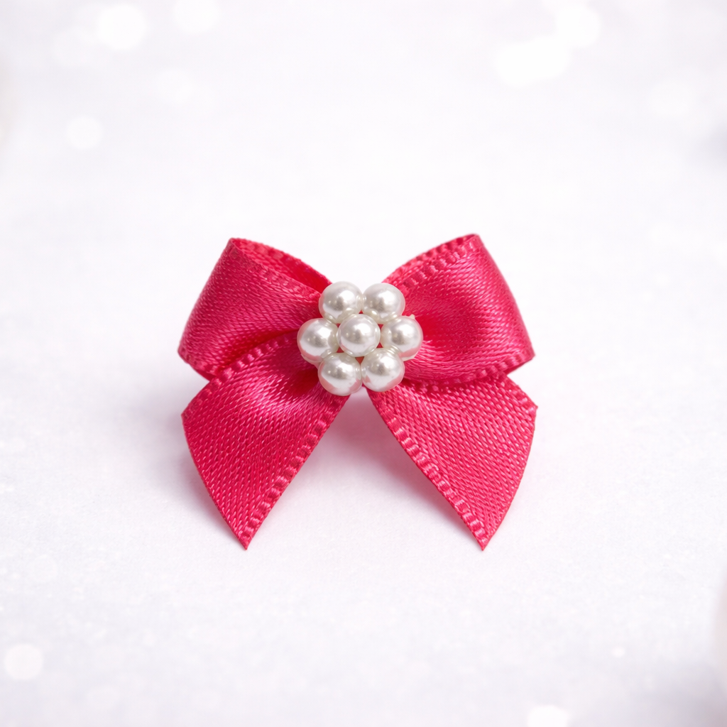 Elegant Satin Pearl Center Bow