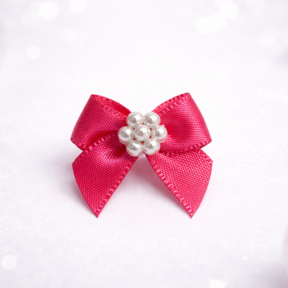 Elegant Satin Pearl Center Bow