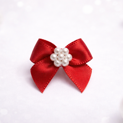 Elegant Satin Pearl Center Bow