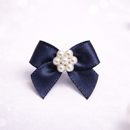 Elegant Satin Pearl Center Bow