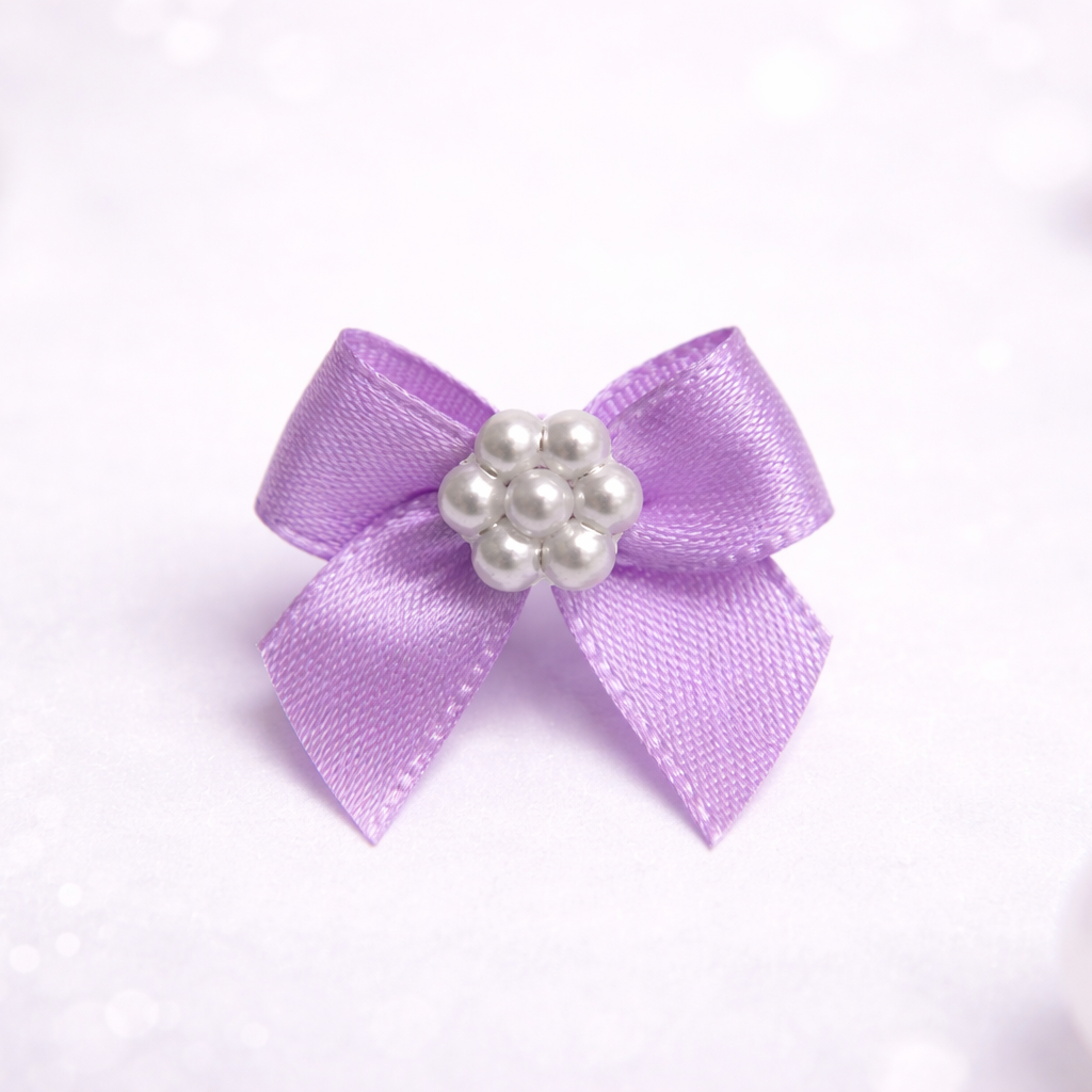 Elegant Satin Pearl Center Bow