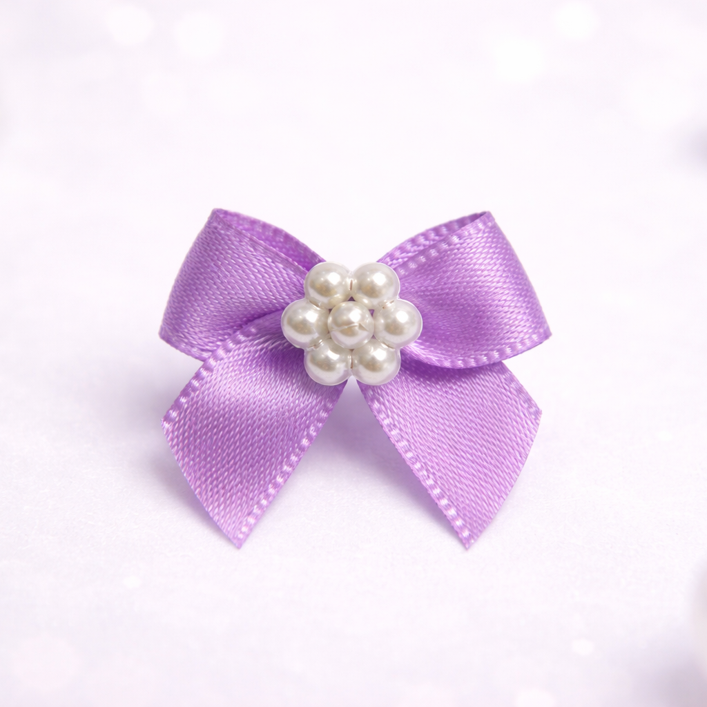 Elegant Satin Pearl Center Bow