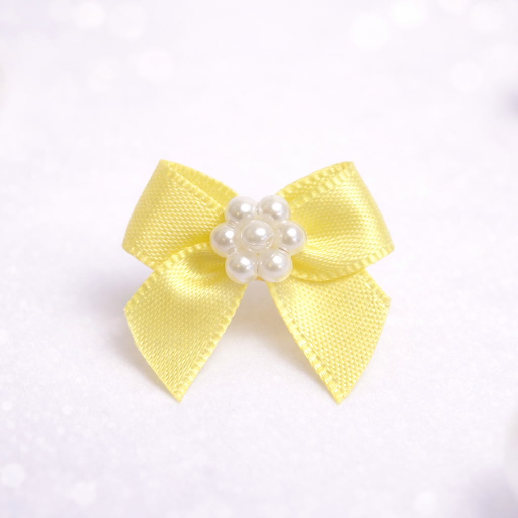 Elegant Satin Pearl Center Bow