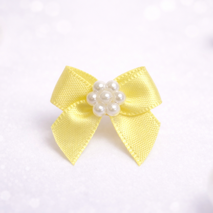Elegant Satin Pearl Center Bow