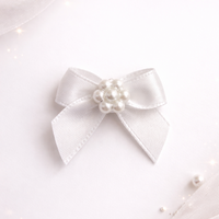 Elegant Satin Pearl Center Bow